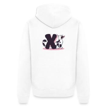 Cat Letter X - Unisex Premium Organic Zip Hoodie - white - Back - Thijin (182cm)