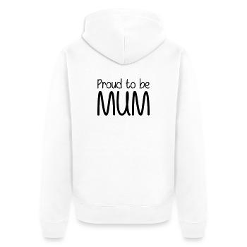Fière d'être Maman - Fête des mères - Veste à capuche bio Premium Unisexe - blanc - Dos - Thijin (182cm)