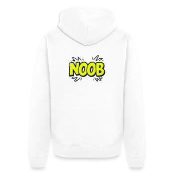 Noob - Unisex Premium Bio Zip Hoodie - Weiß - Hinten - Thijin (182cm)