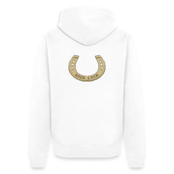 Fer à cheval cool pour les jours de chance - Veste à capuche bio Premium Unisexe - blanc - Dos - Thijin (182cm)
