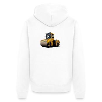 Road roller - Unisex Premium Organic Zip Hoodie - white - Back - Thijin (182cm)