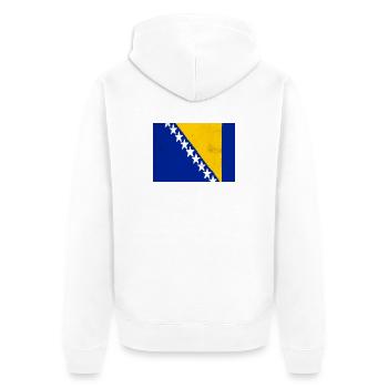 Drapeau de la Bosnie-Herzégovine - Veste à capuche bio Premium Unisexe - blanc - Dos - Thijin (182cm)