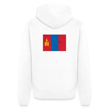 Flag of Mongolia - Unisex Premium Organic Zip Hoodie - white - Back - Thijin (182cm)