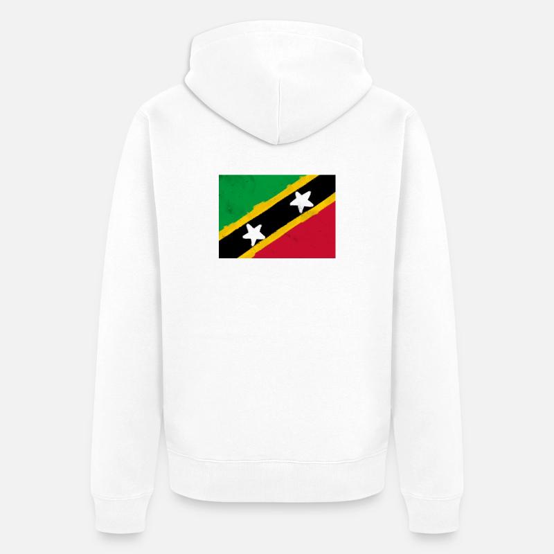 Drapeau de Saint-Kitts-et-Nevis - Veste à capuche bio Premium Unisexe - blanc