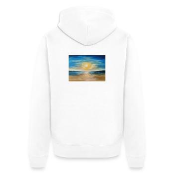 Sunset Reflection Over Calm Waters - Unisex Premium Organic Zip Hoodie - white - Back - Thijin (182cm)