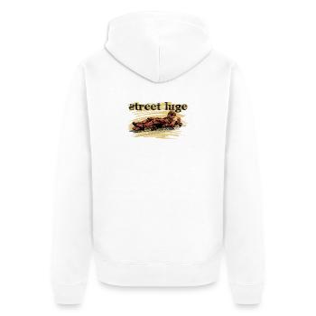 Street luge - Unisex Premium Bio Zip Hoodie - Weiß - Hinten - Thijin (182cm)
