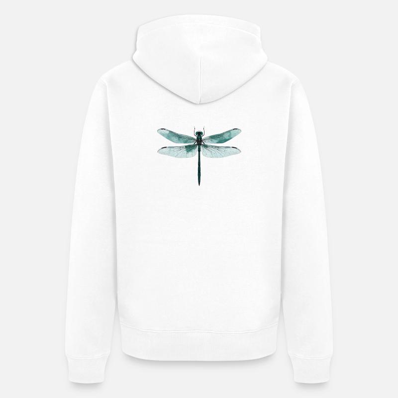 Libellule. Dragonfly - dragon-fly - libellule - Veste à capuche bio Premium Unisexe - blanc