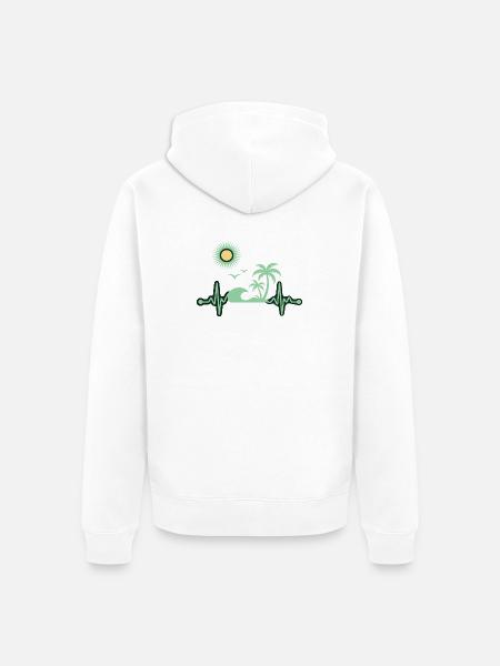 Tropisch Palmen Urlaub Meer - Unisex Premium Bio Zip Hoodie - Weiß