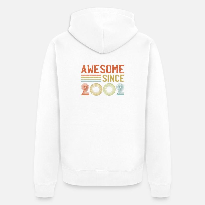 Conception rétro de célébration annuelle - Veste à capuche bio Premium Unisexe - blanc