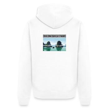 Baie de Halong, Vietnam - Veste à capuche bio Premium Unisexe - blanc - Dos - Thijin (182cm)