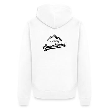 Sweat à capuche Sauerland – Fierté, humour et amour de la maison - Veste à capuche bio Premium Unisexe - blanc - Dos - Thijin (182cm)