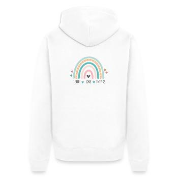 Teacher Rainbow Daycare Thank You Educator gifts  - Unisex Premium Organic Zip Hoodie - white - Back - Thijin (182cm)