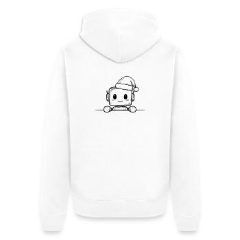 Robot Kawaii avec Chapeau de Père Noël – Design mignon - Veste à capuche bio Premium Unisexe - blanc - Dos - Thijin (182cm)