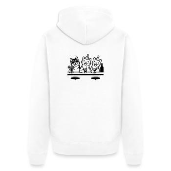 Party Cats Hangover Bar Drinking - Unisex Premium Organic Zip Hoodie - white - Back - Thijin (182cm)