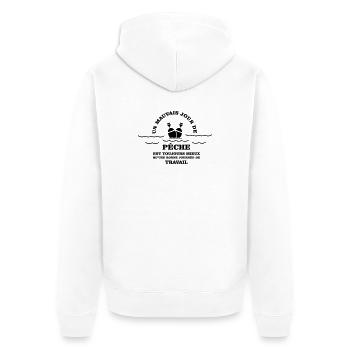Humour pêche  - Veste à capuche bio Premium Unisexe - blanc - Dos - Thijin (182cm)