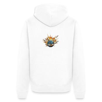 La boule de bowling en colère frappe les quilles - T-shirt de bowling - Veste à capuche bio Premium Unisexe - blanc - Dos - Thijin (182cm)