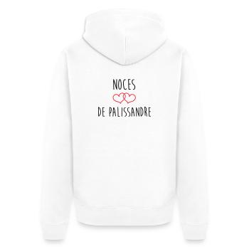 Rosewood Wedding 65 Years Union - Unisex Premium Organic Zip Hoodie - white - Back - Thijin (182cm)