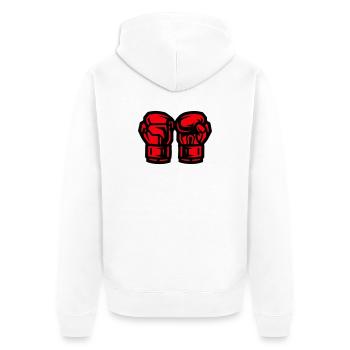 Symbole des gants de boxe Boxe - Veste à capuche bio Premium Unisexe - blanc - Dos - Thijin (182cm)