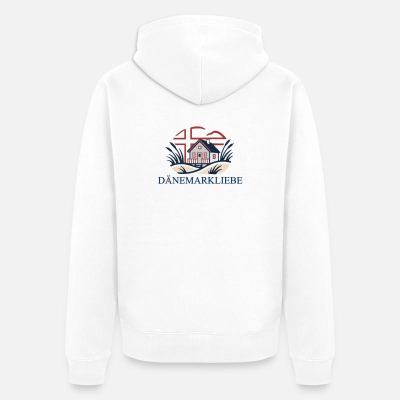 Dänemarkliebe - Ein Statement mit Aussagekraft - Unisex Premium Bio Zip Hoodie - Weiß