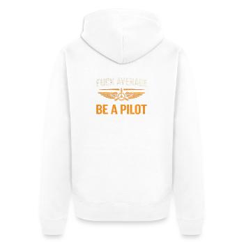 Proud pilot – flying with passion - Unisex Premium Organic Zip Hoodie - white - Back - Thijin (182cm)