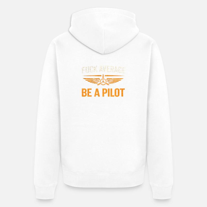 Stolzer Pilot – Fliegen mit Leidenschaft - Unisex Premium Bio Zip Hoodie - Weiß