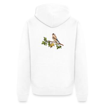 Bunter Vogel - Unisex Premium Bio Zip Hoodie - Weiß - Hinten - Thijin (182cm)
