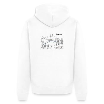 Freiburg Skyline  - Unisex Premium Bio Zip Hoodie - Weiß - Hinten - Thijin (182cm)