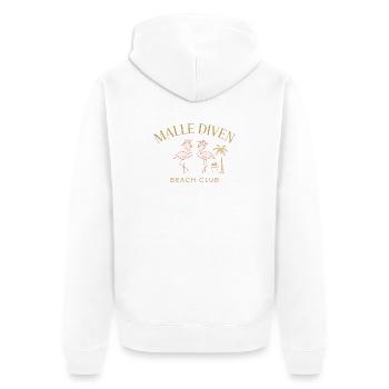 Malle Diven Beach Club Flamingo Mallorca Party  - Unisex Premium Bio Zip Hoodie - Weiß - Hinten - Thijin (182cm)