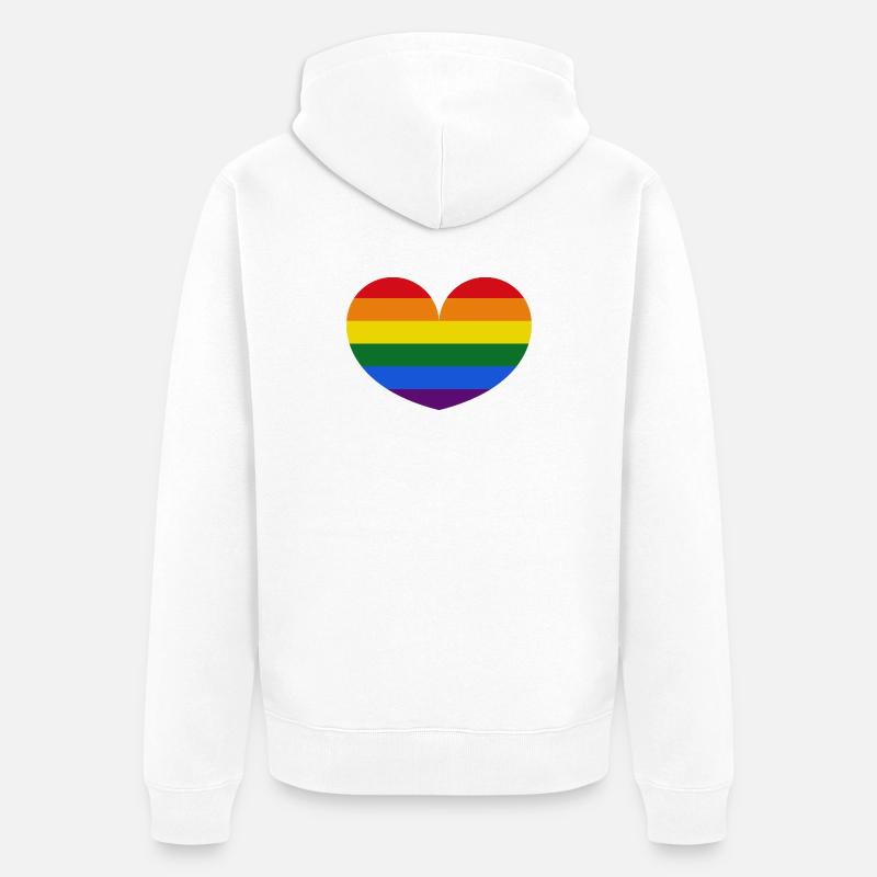 Drapeau gay - Veste à capuche bio Premium Unisexe - blanc