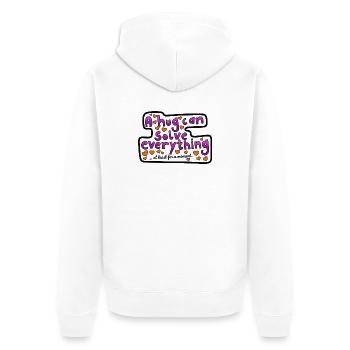 A hug can help - Unisex Premium Organic Zip Hoodie - white - Back - Thijin (182cm)