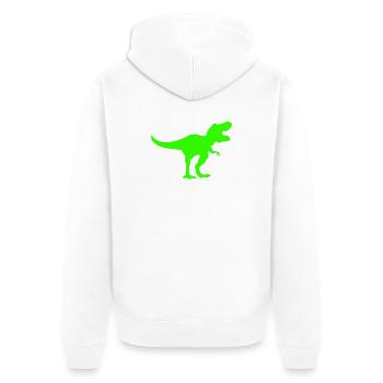 Green Dino Rex Silhouette - Unisex Premium Organic Zip Hoodie - white - Back - Thijin (182cm)