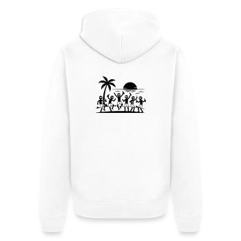Équipe de plage pour fête de fin d’année - Veste à capuche bio Premium Unisexe - blanc - Dos - Thijin (182cm)