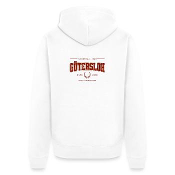 Flunkyball Profi Team Gütersloh Classic Shirt - Unisex Premium Organic Zip Hoodie - white - Back - Thijin (182cm)
