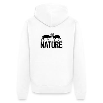 T-shirt Combat Deer Nature Forêt Sauvage - Veste à capuche bio Premium Unisexe - blanc - Dos - Thijin (182cm)