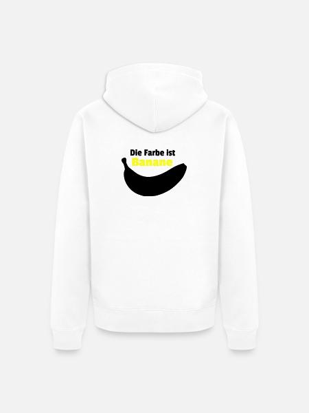 Farbe Banane - Unisex Premium Bio Zip Hoodie - Weiß