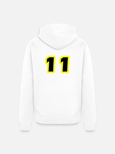 11 Symbole numérique - Veste à capuche bio Premium Unisexe - blanc