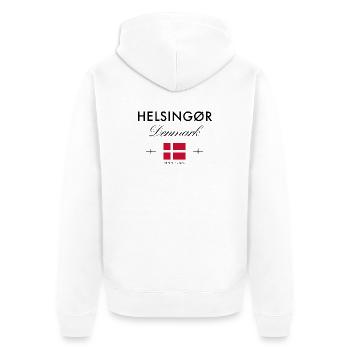 Helsingør Dänemark Koordinaten Reise Souvenir - Unisex Premium Bio Zip Hoodie - Weiß - Hinten - Thijin (182cm)