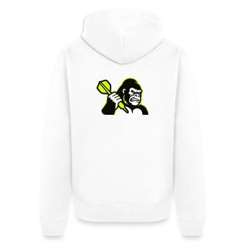Dart Gorilla Profile Graphic - Unisex Premium Organic Zip Hoodie - white - Back - Thijin (182cm)