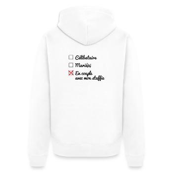 Statut matrimoniale - 047 - Veste à capuche bio Premium Unisexe - blanc - Dos - Thijin (182cm)