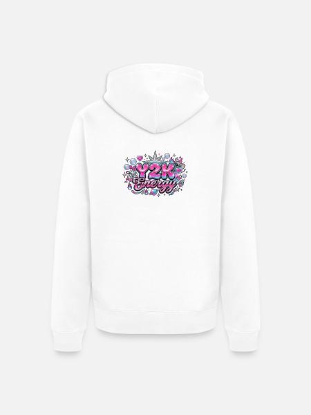 Y2K Energy 2000er-Grafik - Unisex Premium Bio Zip Hoodie - Weiß