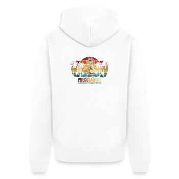 Schwangerschaftshumor: Werdende Mutter Dinosaurier - Unisex Premium Bio Zip Hoodie - Weiß - Hinten - Thijin (182cm)