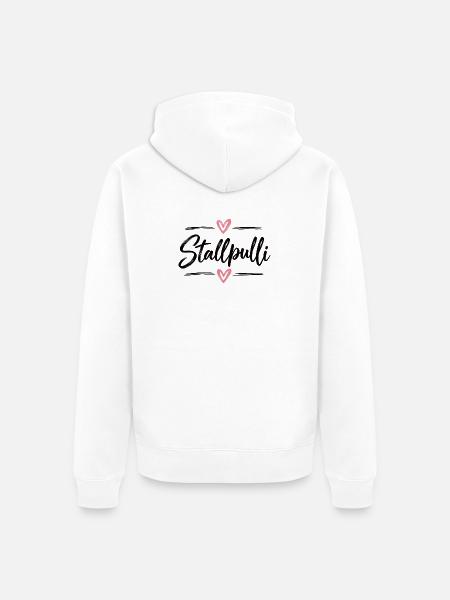 Stallpulli - Pferd - Reiterin - Stall - Pullover - Unisex Premium Bio Zip Hoodie - Weiß