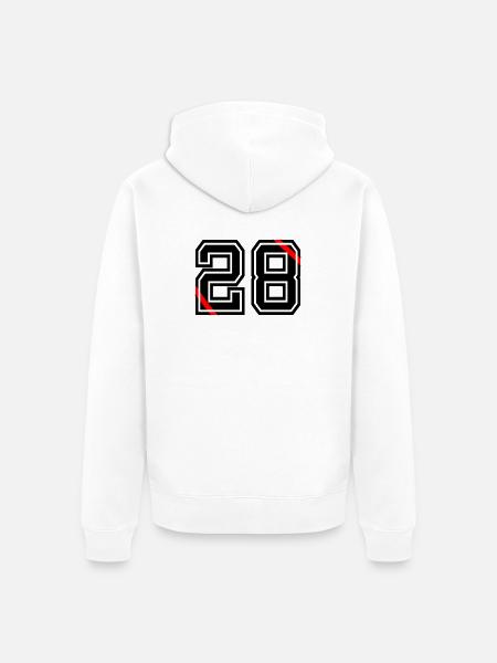 28- - Unisex Premium Bio Zip Hoodie - Weiß
