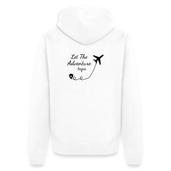 Reisen - Let The Adventure Begin - Reiselust - Unisex Premium Bio Zip Hoodie - Weiß - Hinten - Thijin (182cm)