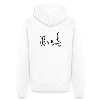Schwedische Braut 2027 - Unisex Premium Bio Zip Hoodie - Weiß - Hinten - Thijin (182cm)