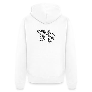 Croco Cool - Unisex Premium Bio Zip Hoodie - Weiß - Hinten - Thijin (182cm)