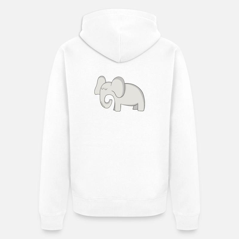 Eléphant - Veste à capuche bio Premium Unisexe - blanc