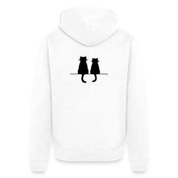 Cadeau d'amour d'amitié de chat de chats de chat - Veste à capuche bio Premium Unisexe - blanc - Dos - Thijin (182cm)