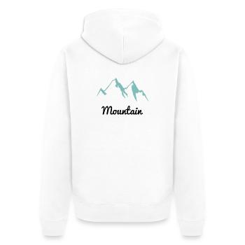 Paysage de montagne montagne idée cadeau sport - Veste à capuche bio Premium Unisexe - blanc - Dos - Thijin (182cm)