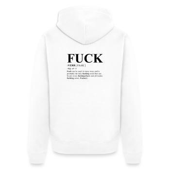 FUCK fucking fuckers - Unisex Premium Organic Zip Hoodie - white - Back - Thijin (182cm)